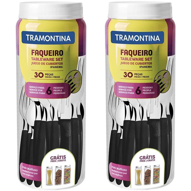 Kit 2 Faqueiros Tramontina Ipanema 30 Peças Cada em Aço Inox