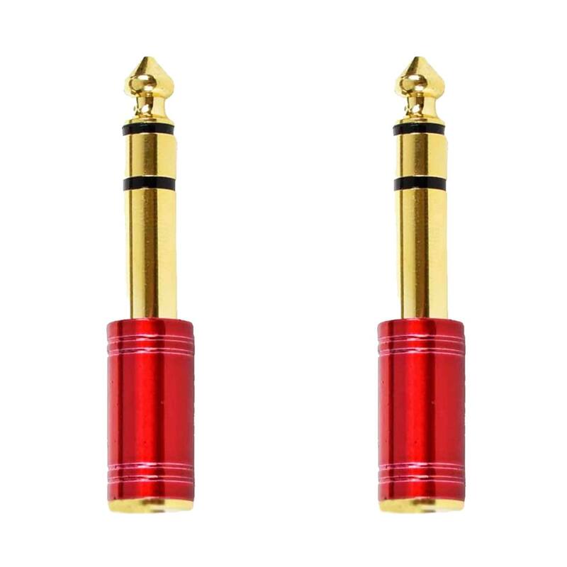 Kit 2 plug adaptador santo angelo p2 p10 estereo vermelho