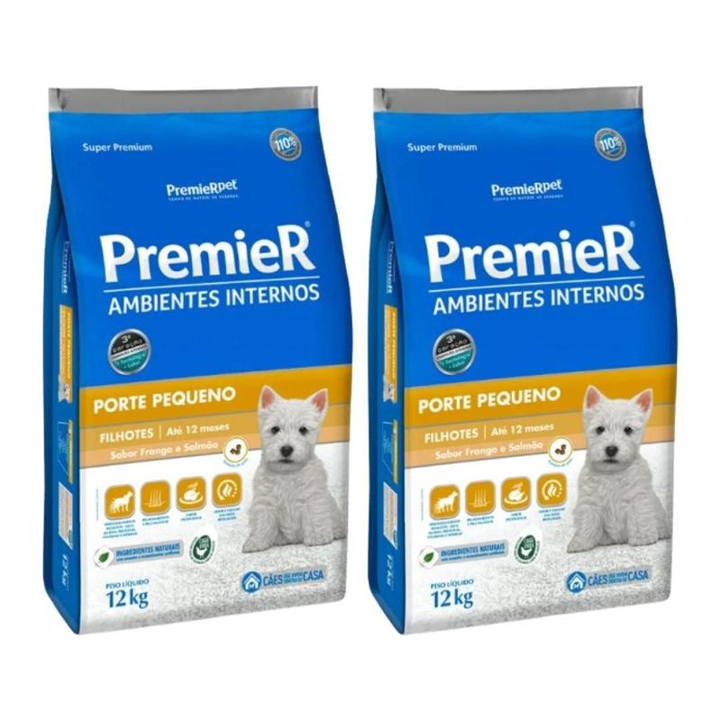 Kit 2 Ração PremieR Ambi. Interno Cão Filhote Frango 12Kg