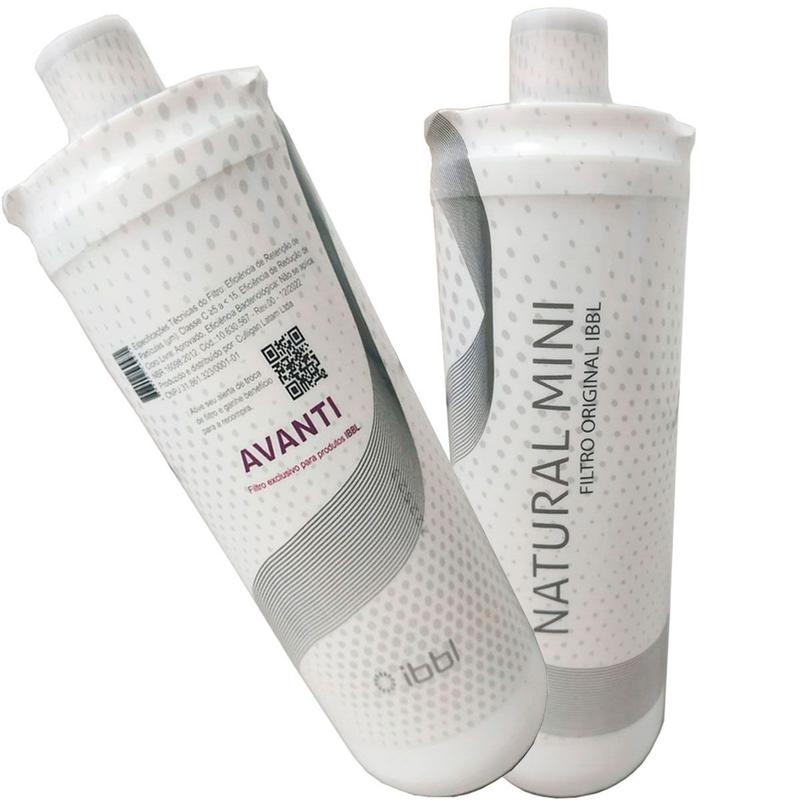 KIT 2 Refil Filtro Ibbl Avanti Mio Vivax Purificador Natural Mini Àgua Bebedouro Vela