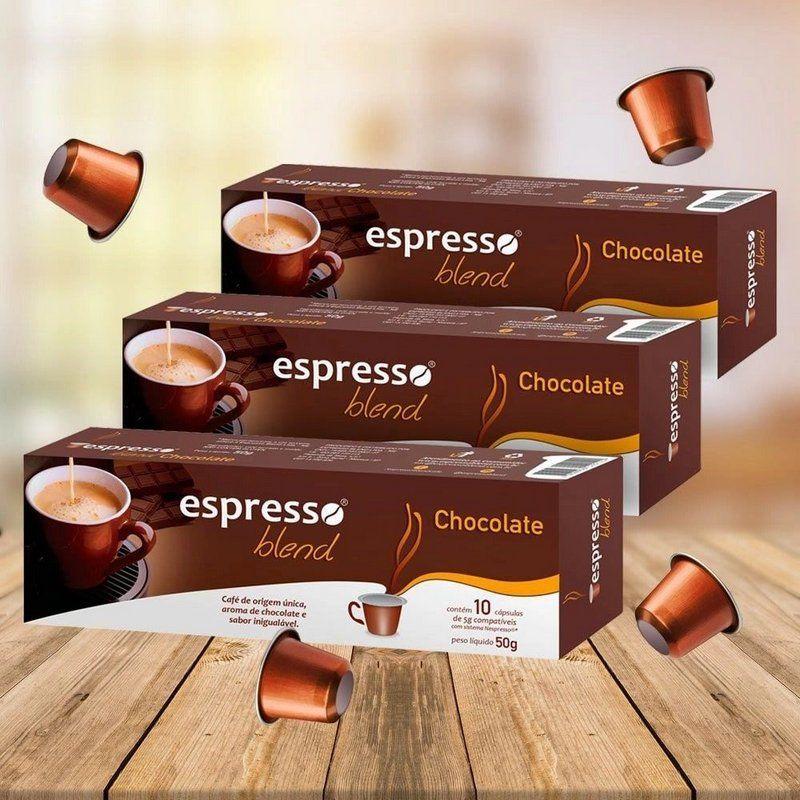 Kit 30 Cápsulas de Café Sabor Chocolate Compatível com Nespresso