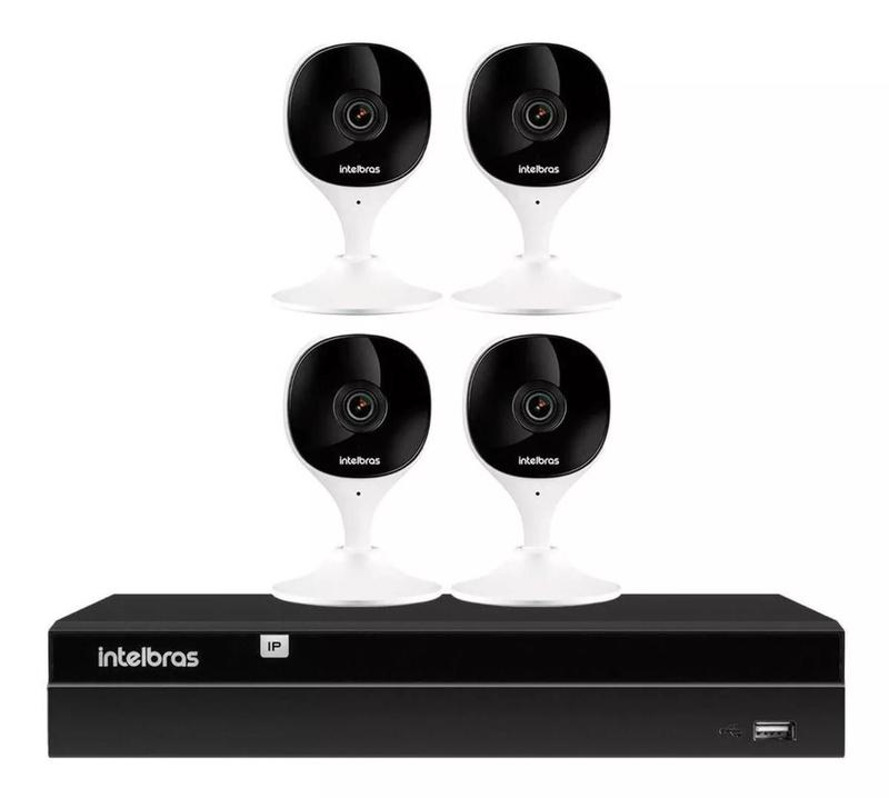 kit 4 Câmeras Mibo Sem Fio Imx C Full Hd 1080p Nvr 4ch Intelbras