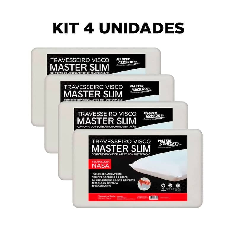 Kit 4 Travesseiro Da Nasa 3D Espuma Viscoelástico
