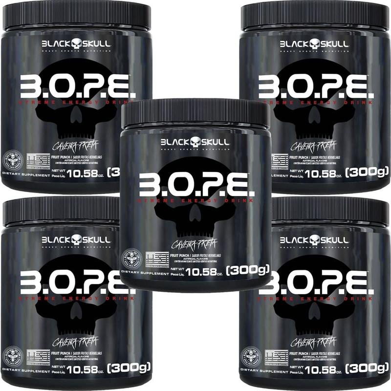 Kit 5X BOPE Beta Pure - 300g Frutas Vermelhas - Black Skull
