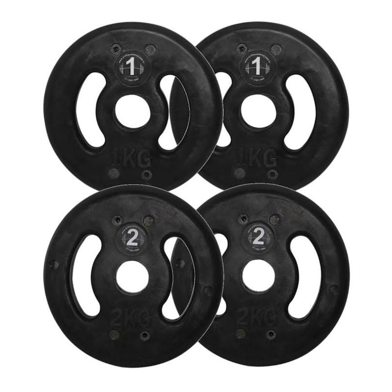 Kit Anilhas Inicial Ferro Injetada Musculação Academia 6Kg