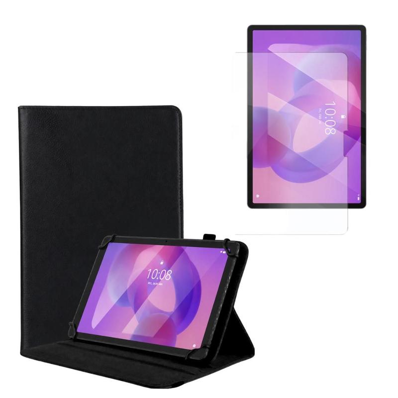 Kit Capa Giratória + Película Vidro Proteção Anti Risco p/ Tablet Lenovo Idea Tab 11