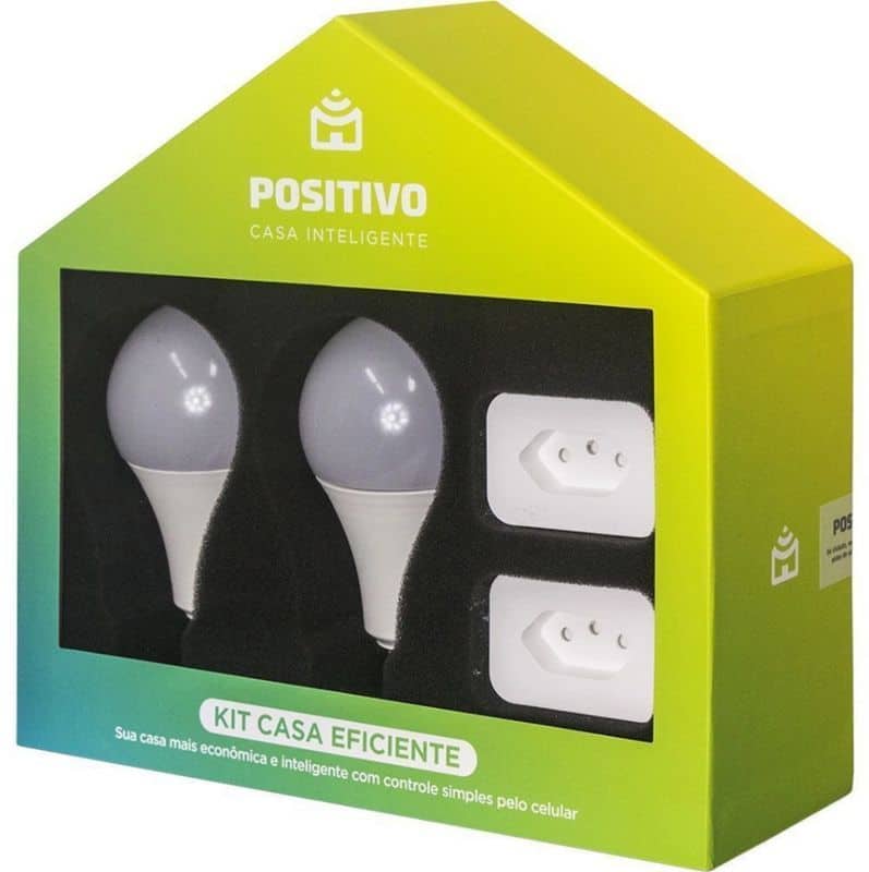 Kit Casa Eficiente Conectada Positivo Smart Lâmpada Alexa