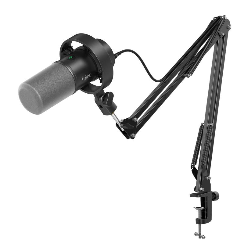 Kit de Microfone de Podcast FIFINE K688 USB/XLR - Com Braço de Lança