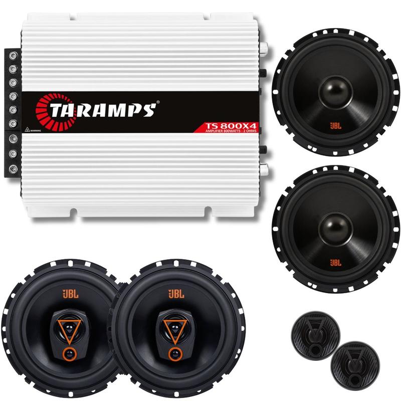 Kit Duas Vias Jbl e Amplificador Ts800 Taramps Com Alto Falantes 6 Pol