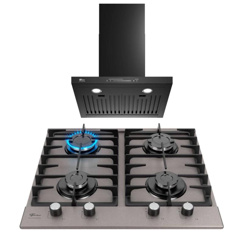 Kit Fischer: Cooktop a Gás 4B Coifa 60cm