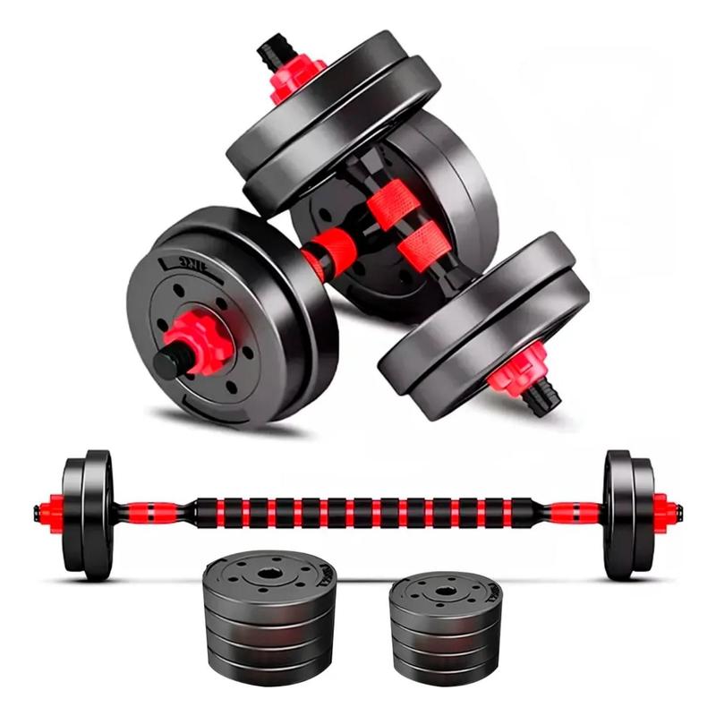 Kit Halteres 6 em 1 Anilhas Ajustáveis Barra Reta Academia 15kg MKFIT