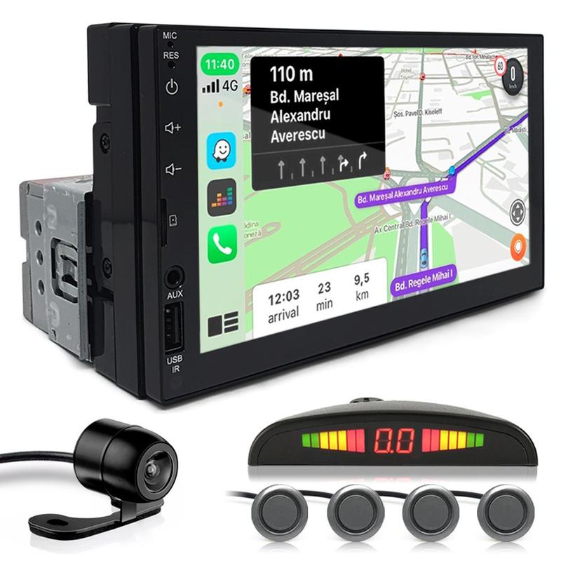 Kit Multimídia 1 Din 7 Polegadas + Câmera Ré + Sensor Ré Grafite Fielder 1992 1993 1994 1995 1996 Android Auto
