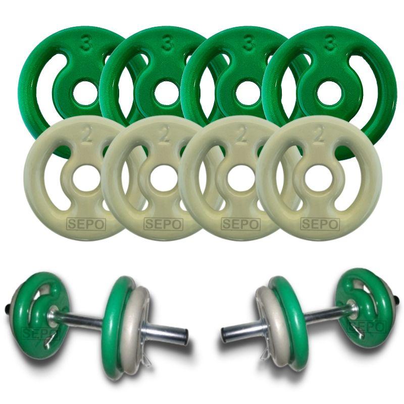 Kit Musculação Halter Anilhas Barra 40cm + Presilha D Brinde