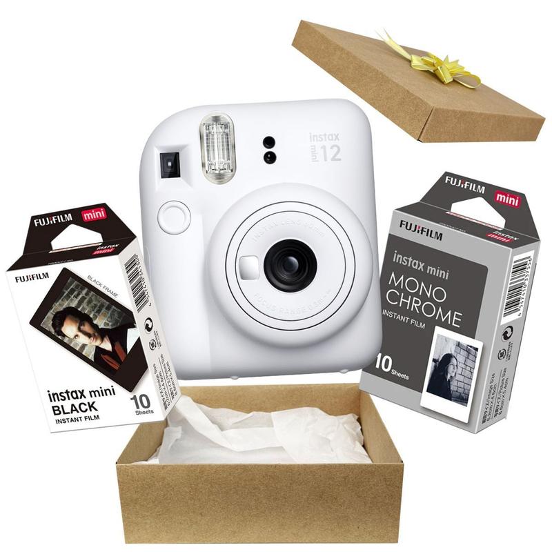 Kit Presente Câmera Instax Mini 12 Com Filme Preto Branco + Filme Preto Branca
