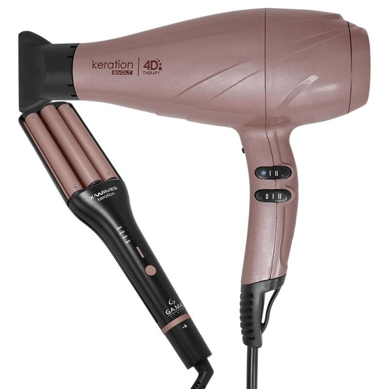 Kit Secador e Modelador GA.MA 4D 2500W X-Waves Keration