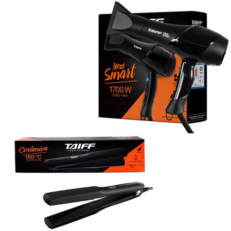 Kit Secador New Smart 127V + Prancha Cerâmica Bivolt Taiff