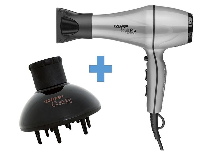 Kit taiff - secador cabelo profissional style pro 2000W prata 127v + difusor curves