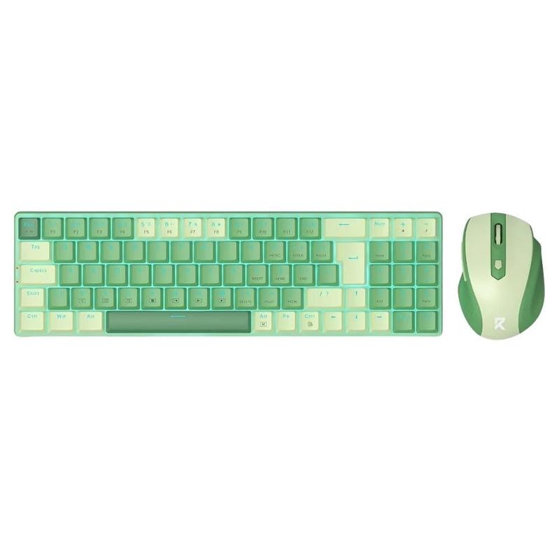Kit Teclado e Mouse Sem Fio Redragon Office, Mecânico, LED Azul, ABNT2, Preto - BS-8772 BK