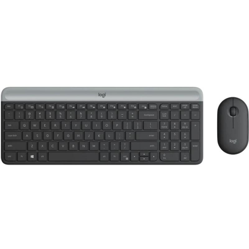 Kit Teclado E Mouse Logitech Mk470 Slim Sem Fio Usb Grafite 920-009268