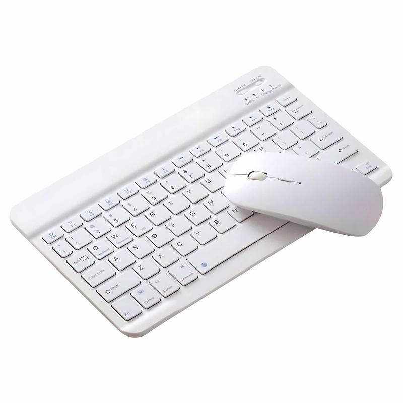 Kit Teclado e Mouse Sem Fio Branco para PC e Notebook com Conexão USB, Design Compacto e Uso Prático no Dia a Dia
