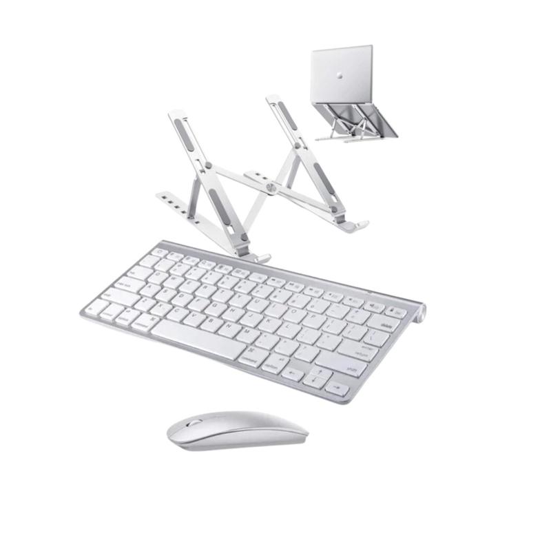 Teclado Recarregável e Mouse + Suporte Para Notebook Dell Inspiron