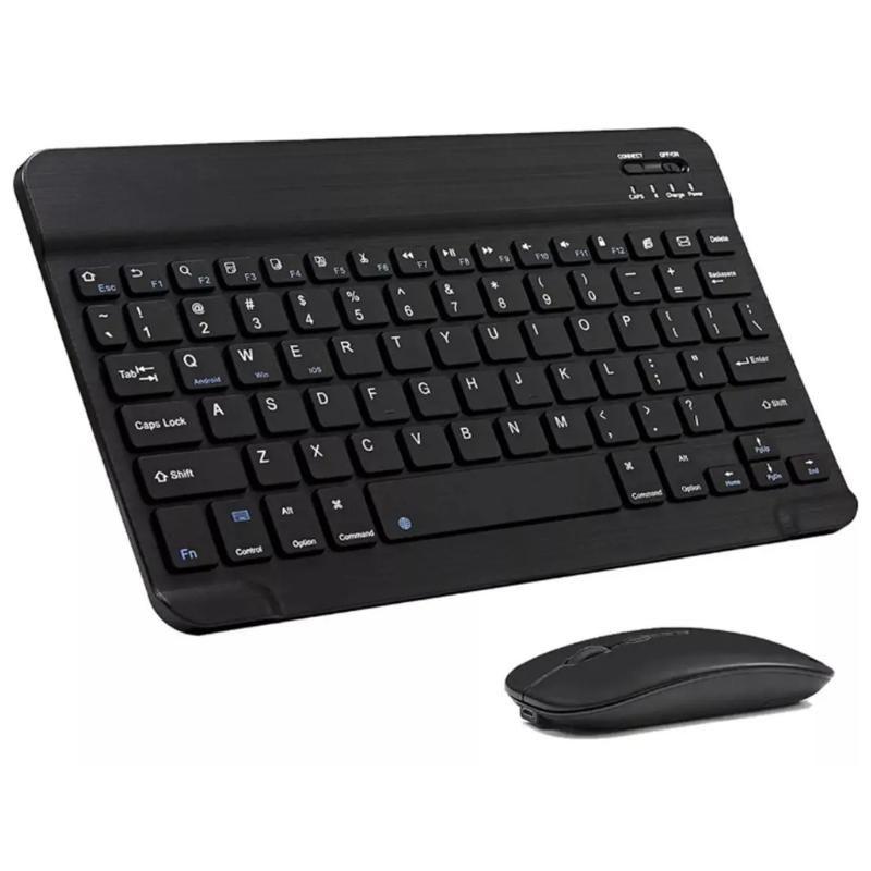 Kit Teclado E Mouse Wireless Sem Fio Ultra Slim 2.4 Ghz - Preto