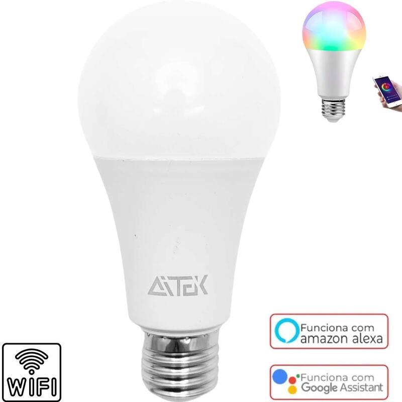 Lâmpada Led RGB Inteligente Controle Fácil por Wifi