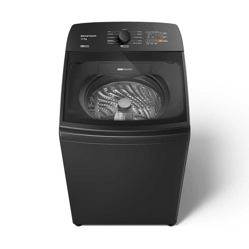 Lavadora de Roupas Brastemp 14kg Cesto Inox 12 Programas de Lavagem Cinza Platinum BWJ14A9
