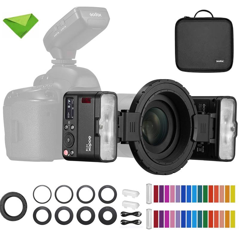 Macro Flash Godox MF12 MF12-K2 TTL Speedlite fora da câmera