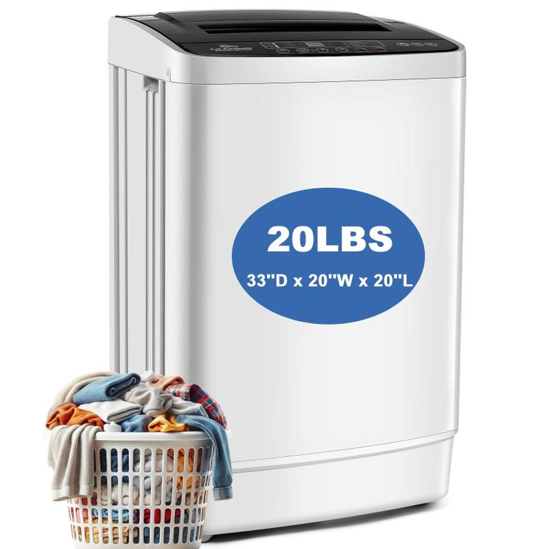 Máquina de lavar portátil Nictemaw 9,1 kg 2,8 pés cúbicos totalmente automática