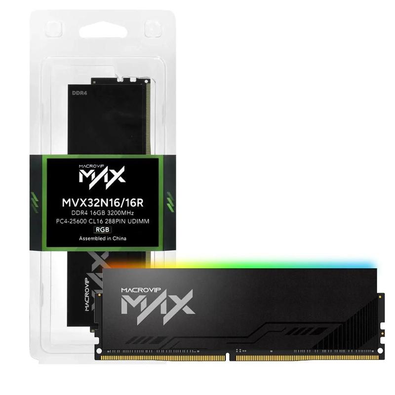 Memória Para PC Macrovip Max 16Gb 32Mhz RGB DDR4 8138
