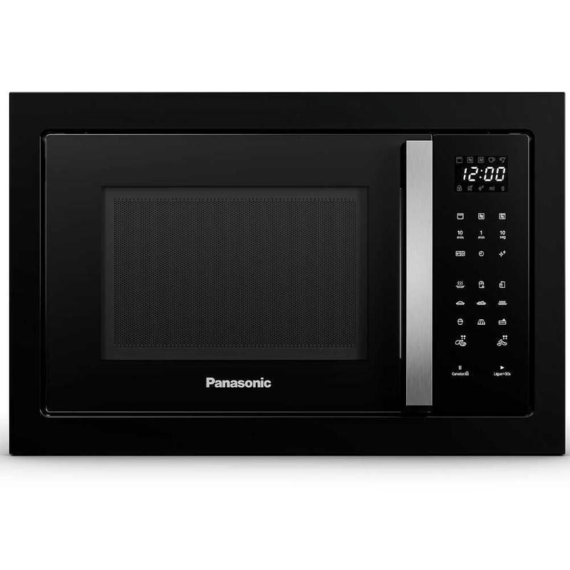 Micro-ondas de Embutir Panasonic com 30 Litros de Capacidade e Grill Black Glass - NN-GB68QBRUK