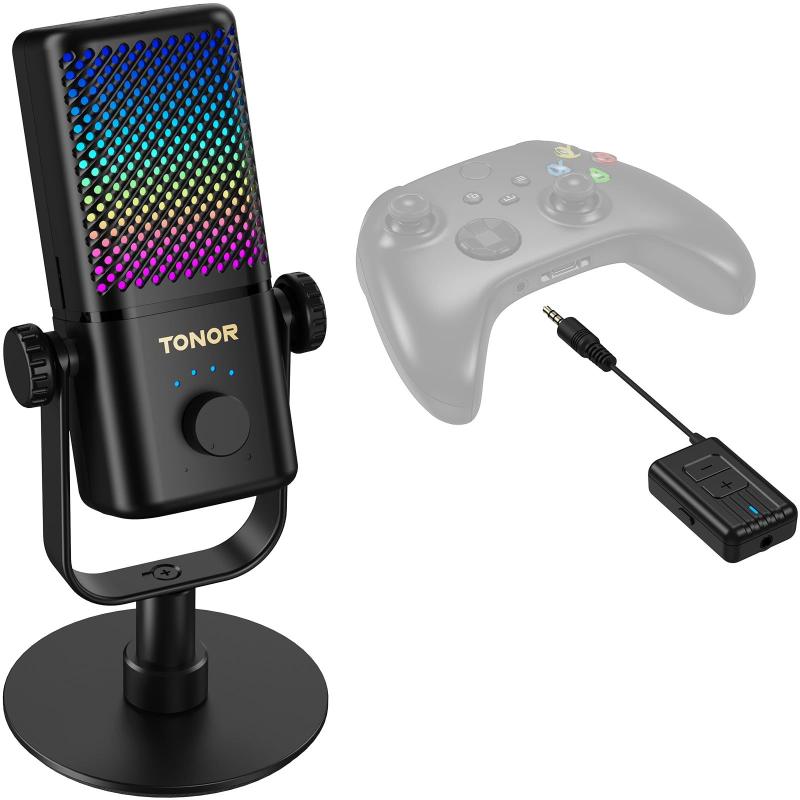 Microfone TONOR TCX3 Flow RGB 200 cm Compatível com Xbox