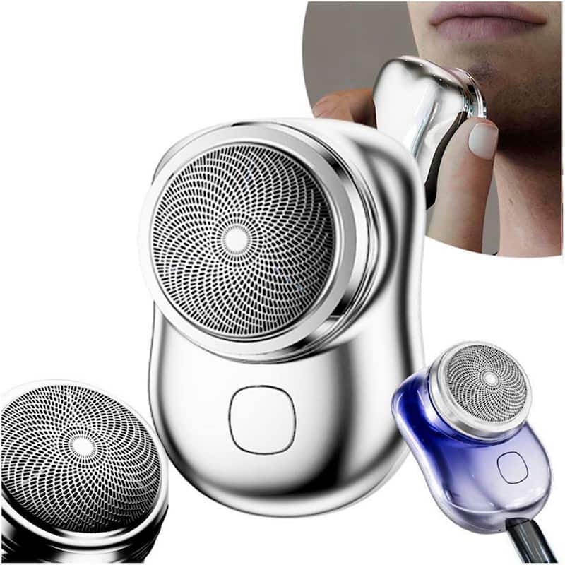 Mini Barbeador Elétrico Portátil Prateado Prova D'água