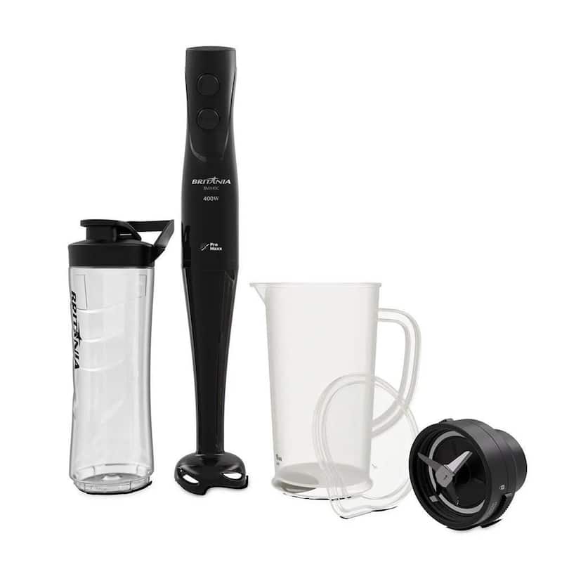 Mixer Britânia BMX40C - 2 em 1 com Blender, 2 Velocidades, 4 Lâminas, 400W, Preto