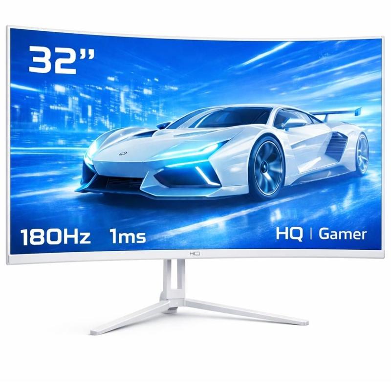 Monitor Gamer HQ 32" Ultra Branco Curvo 1ms, 180Hz, Quad HD (QHD) - 2560x1440, AMD FreeSync, HDMI, DP, HQW32C180