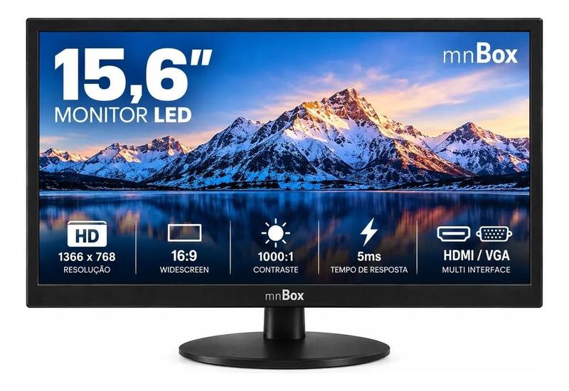 Monitor Gamer Mmbox 15.6 LED HD 1280p HDMI/VGA 60Hz Preto