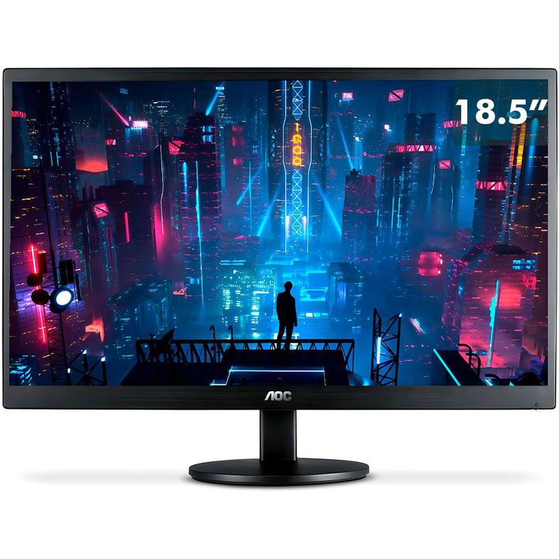 Monitor LED AOC 18.5", Resolução HD 1366x768, 60 Hz, HDMI, VGA, Widescreen - E970SWHNL