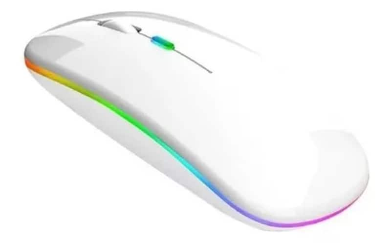 Mouse Bluetooth Recarregável Silencioso Rgb Para Notebook