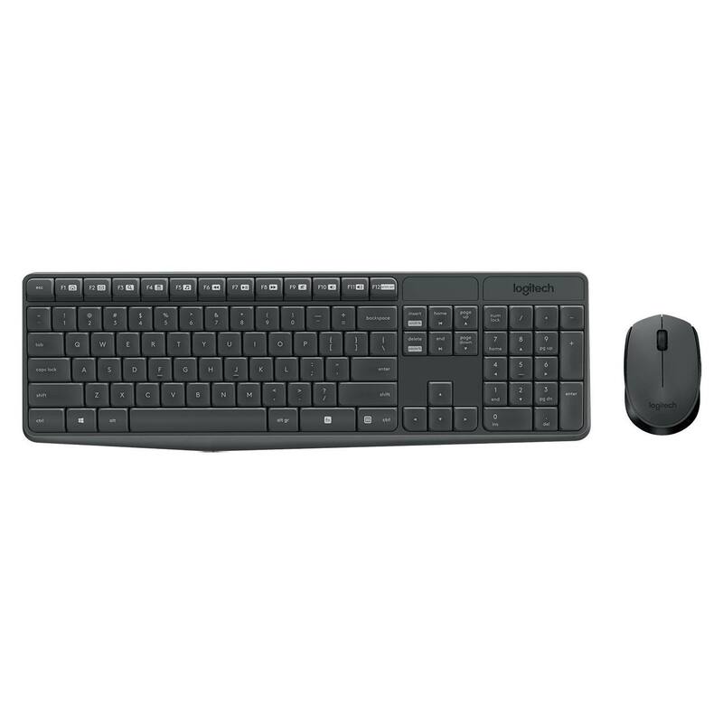 Teclado E Mouse Logitech Mk235 Sem Fio Resistente À Agua