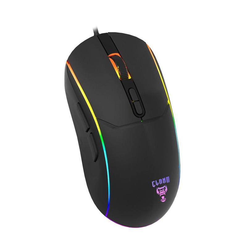 Mouse para jogo mm046 preto com luz led