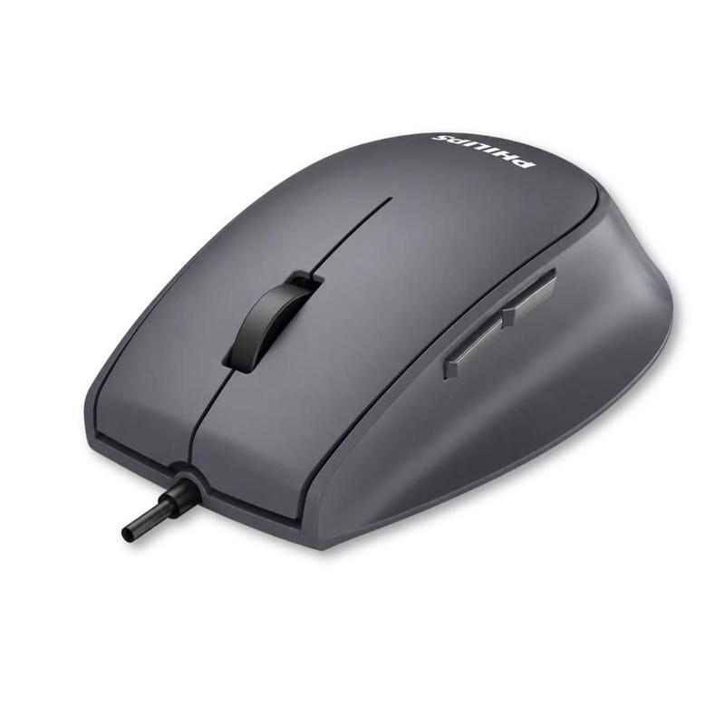 Mouse Philips SPK7327 USB 1200DPI 5 Botões Óptico Preto - SPK7327