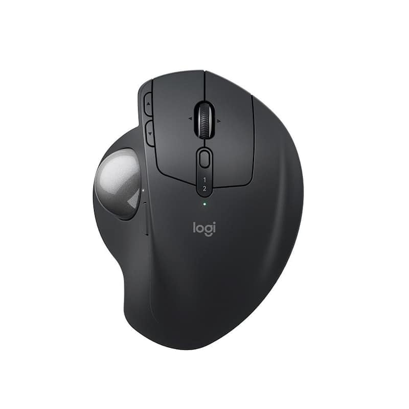 Mouse sem Fio Logitech Trackball MX Ergo S, Bluetooth e USB Logi Bolt, 6 Botões Programáveis com Ajuste de Ângulo, Preto - 910-007261