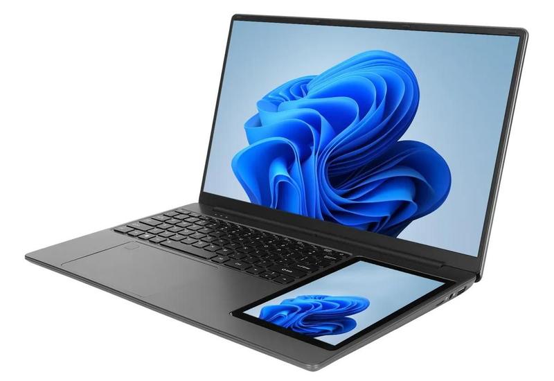 Notebook Duas Telas 15.6 7 Intel N100 8GB RAM DDR4 SSD120GB Windows 11 Pro
