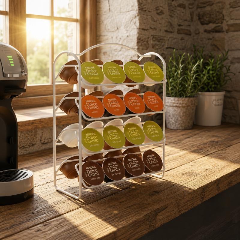 Organizador Vertical Aço para 32 Cápsulas Dolce Gusto - Praticidade e Estilo