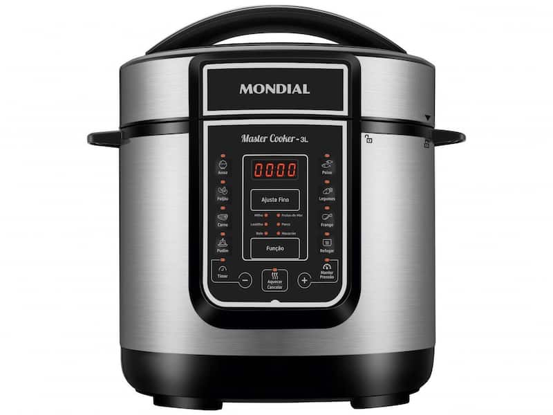 Panela de Pressão Elétrica Mondial Master Cooker 3L com 14 Funções 700W Preto/Inox 220V - PE-40