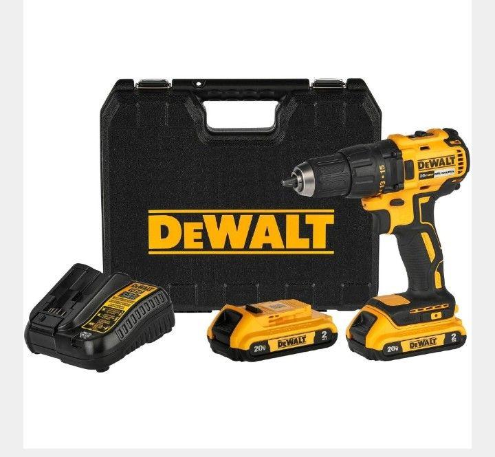 Parafusadeira furad 1/2 pol, 20v, brushles baterias 2 oah carregador e maleta dc dewalt