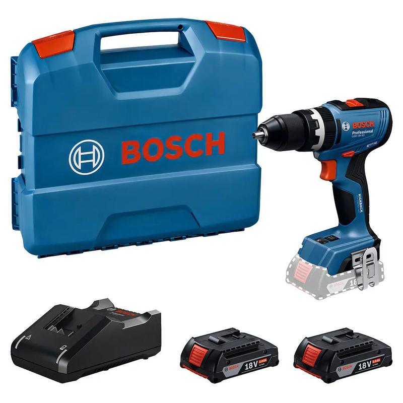 Parafusadeira Furadeira Impacto Bosch GSB 18V-65 Brushless 2 Baterias Maleta
