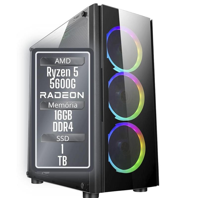 PC Gamer 3Green Winner, AMD Ryzen 5 5600G, 16GB DDR4, SSD 1TB, Gráficos Radeon VEGA, Fonte 500W - GSW-24008