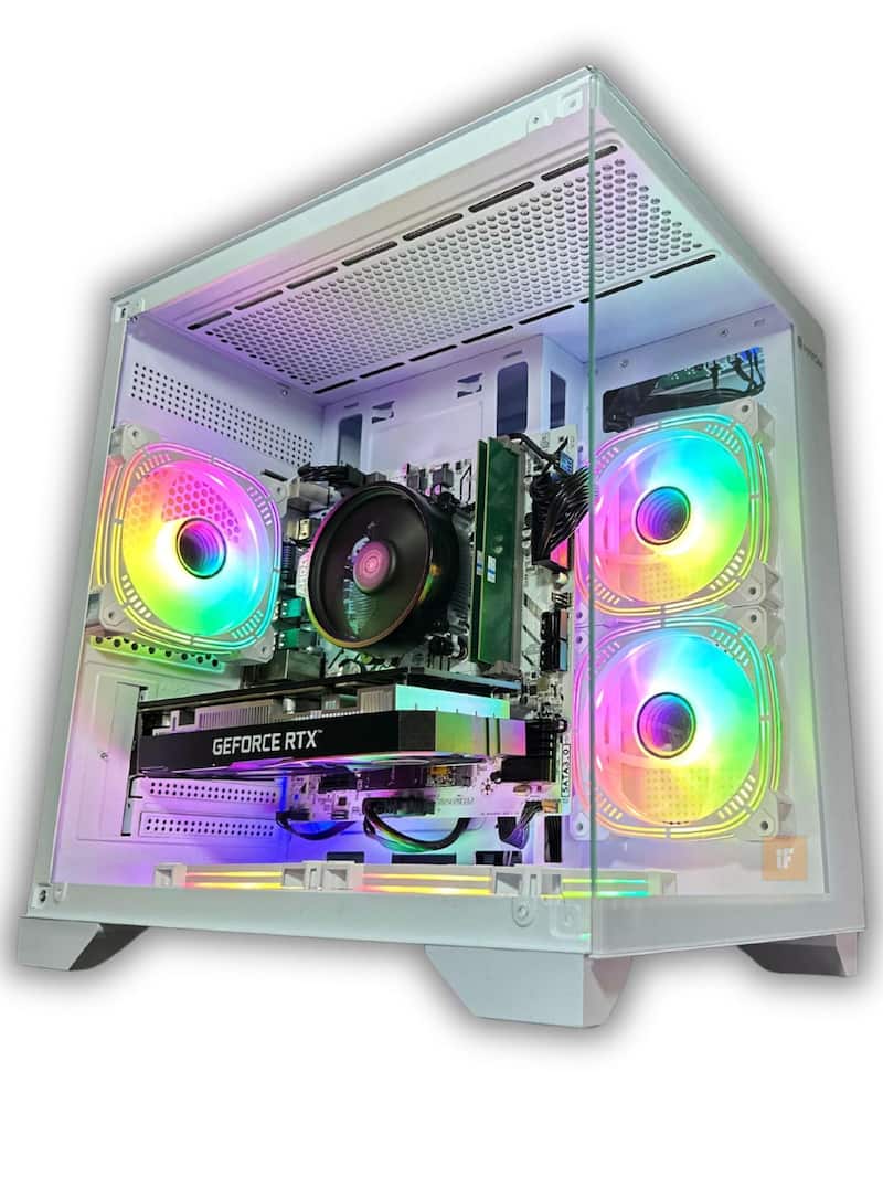 PC Gamer Branco Ryzen 5 5500 RTX 3050 16GB SSD 512GB Desempenho e Estilo